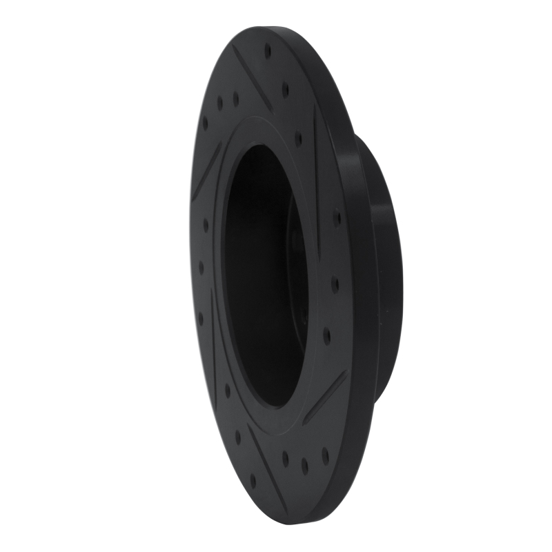 Nissan Pulsar NX Brake Rotor (1) - Front Left - R1 Concepts - Drilled & Slotted - Black - `86-`06